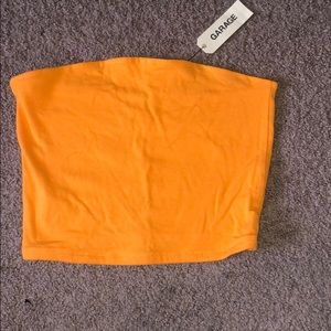 Bright orange crop top